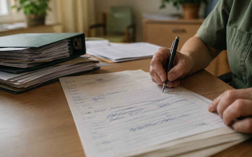 Lücken in handschriftlicher Dokumentation